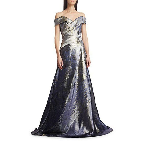 Rene Ruiz Dresses & Skirts - Rene Ruiz Collection Metallic Off-the-Shoulder Gown